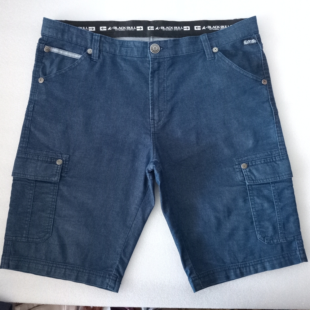 Black Bull Men's Shorts Blue Denim Casual Relaxed Streetwear Sz 36